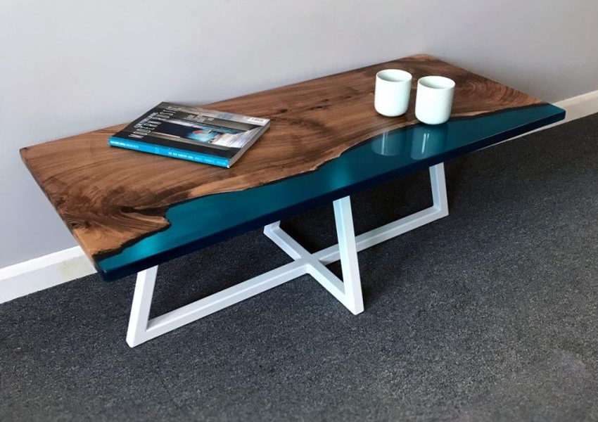 Kết quả hình ảnh cho river epoxy coffee table