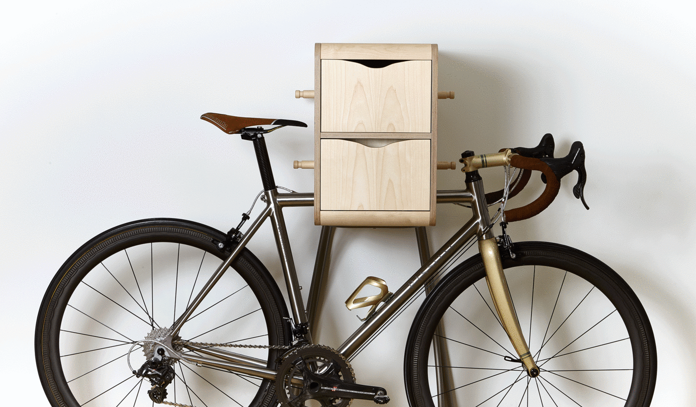 Vadolibero’s Origo Freestanding Bike Racks with Space for Cycling Gear 