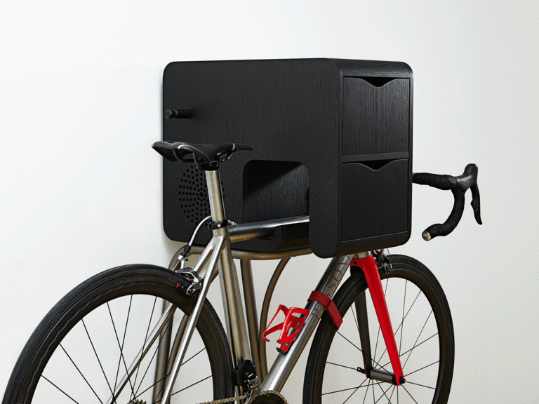 Vadolibero’s Origo Freestanding Bike Racks with Storage Space for Your Cycling Gear
