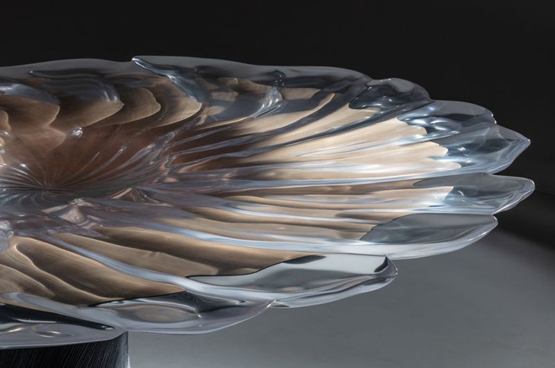 Wood and Resin Vortex Dining Table by Marc Fish