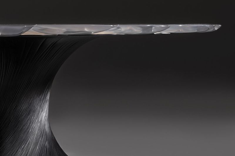 Wood and Resin Vortex Table by Marc Fish 
