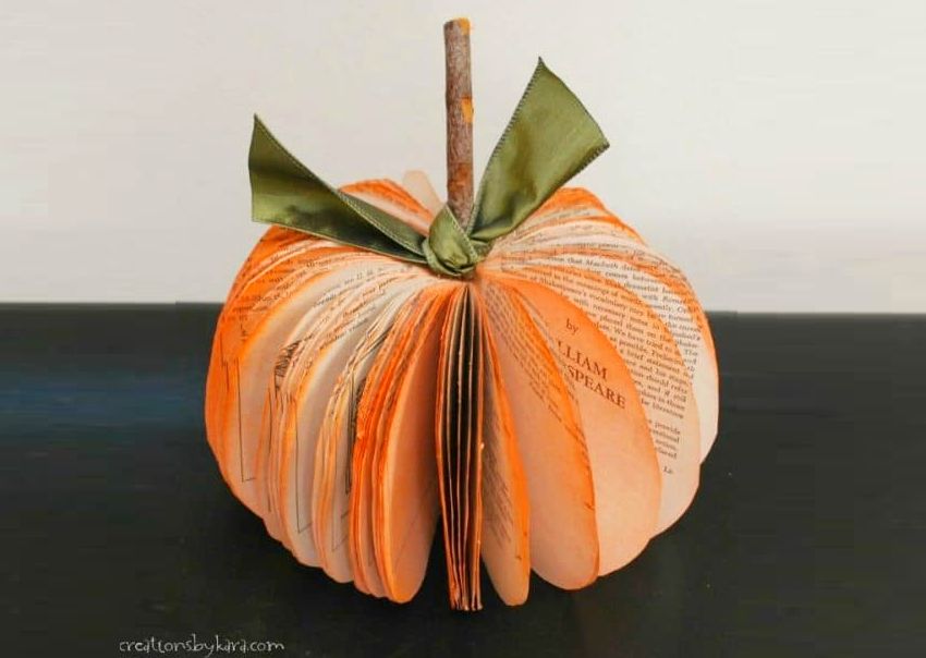 Book Page Pumpkin - Halloween decoration ideas