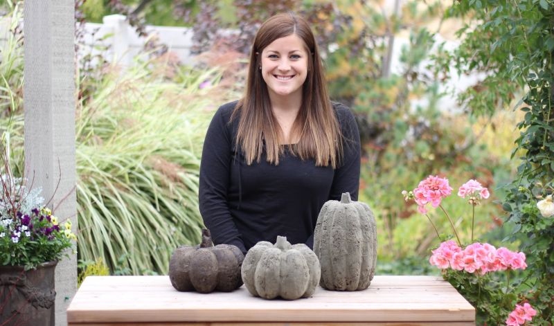 DIY Concrete pumpkin