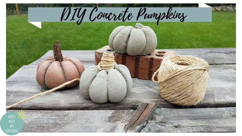 DIY Concrete pumpkin
