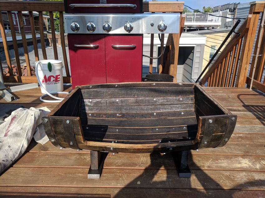 DIY Old Whiskey Barrel into Comfy Dog Bed