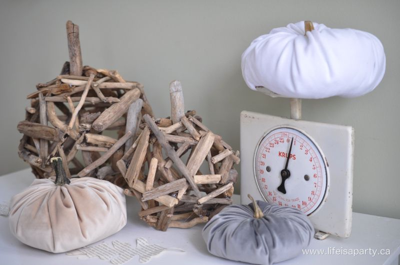 DIY driftwood pumpkin