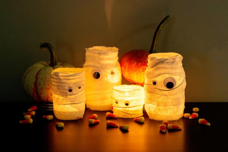 Mummy Mason Jar Luminaire