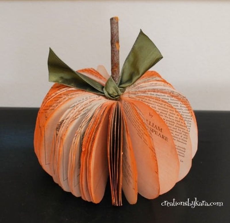 Book folded Paper Pumpkin Craft ideas