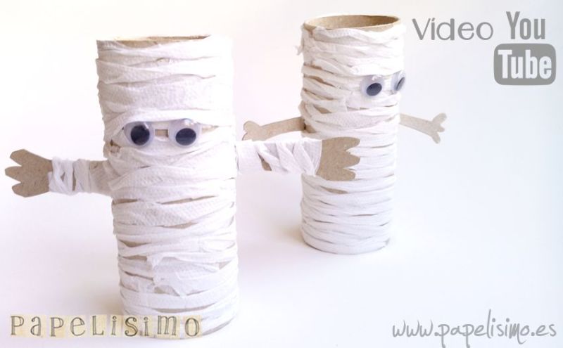 Toilet Paper Roll Mummy Halloween craft for kids