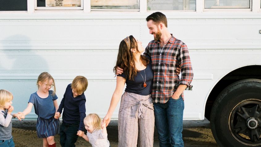 A Family of Six Travelling Full-Time in their Converted Bus Home