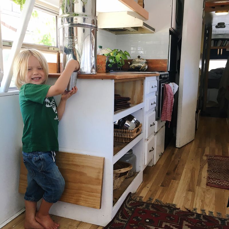 A Family of Six Travelling Full-Time in their Converted Bus Home