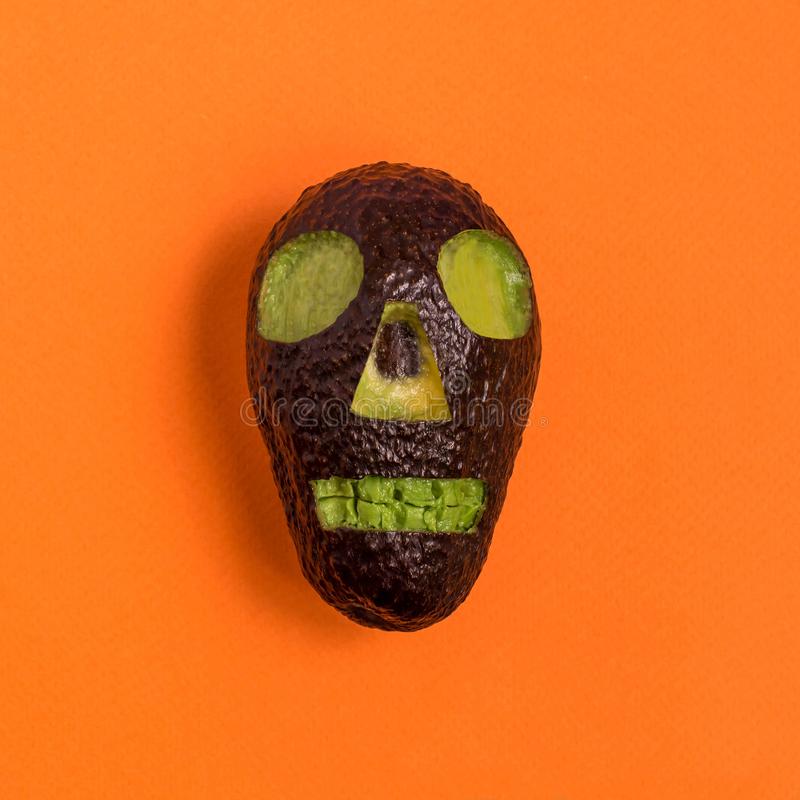 Avacado skull carving for Halloween 