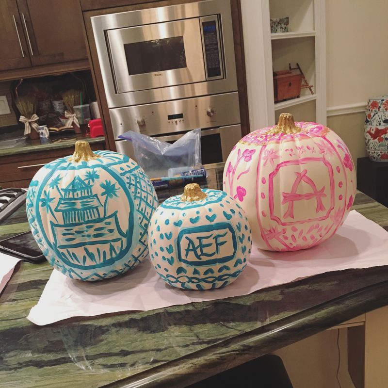 Chinoiserie Pumpkins are the Classiest Halloween Decorating Trend 