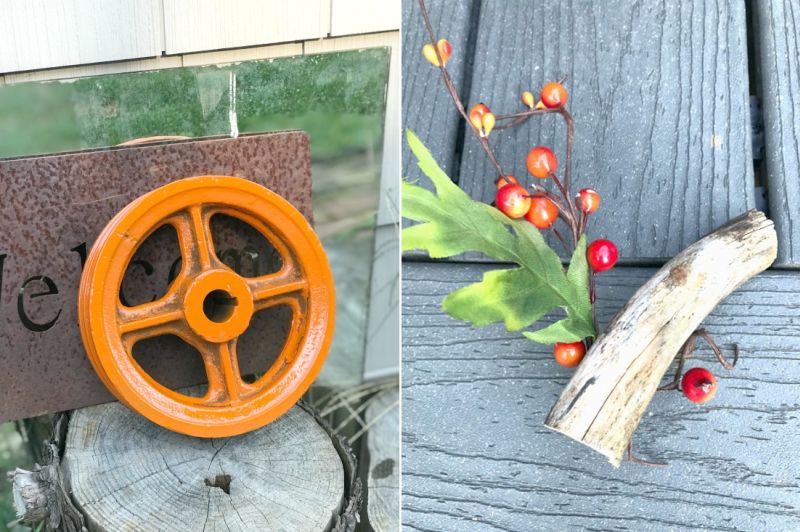 Decorate Your Yard with DIY Metal Wheel Halloween Pumpkin 