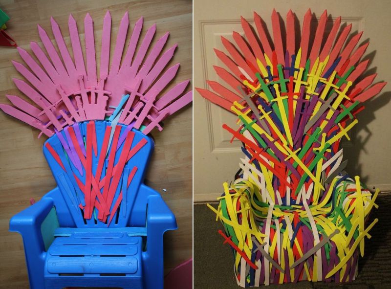 Easy DIY: Make a Baby-Sized Iron Throne using Craft Foam and Baby Chair 