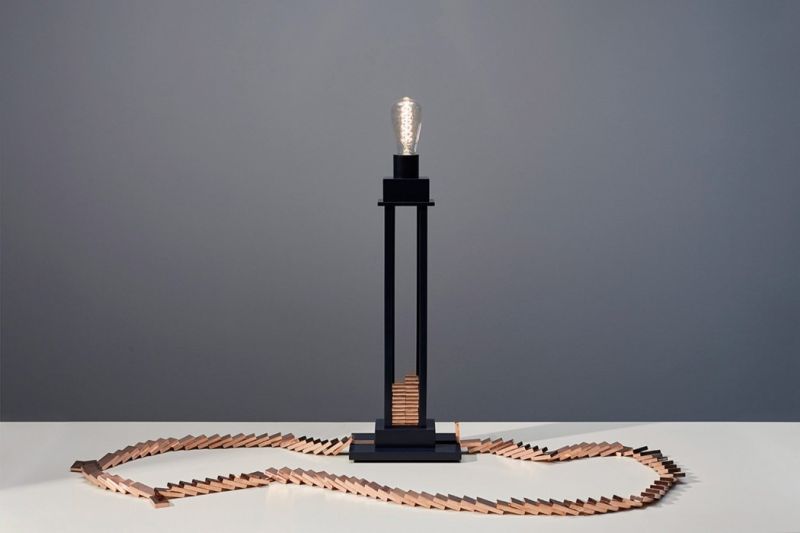 Glithero Taps Physics to Create Domino Lamp