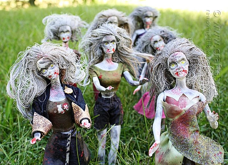 How About Making Zombie Barbie Dolls for Halloween 