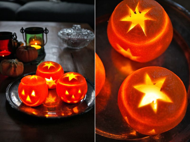 Orange jack-o'-lantern carving for halloween 