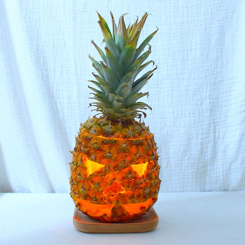 Pineapple jack-o'-lantern