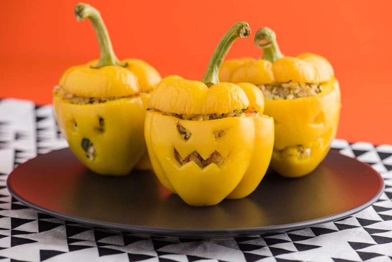 Stuffed Peppers for Halloween