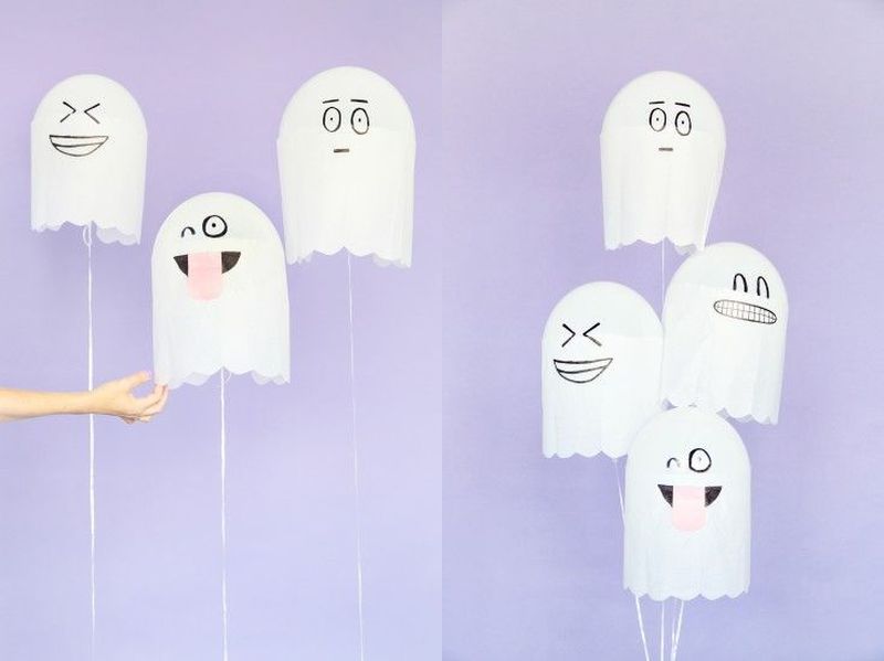 Silly Ghost Balloons last minute DIY Halloween Decoration