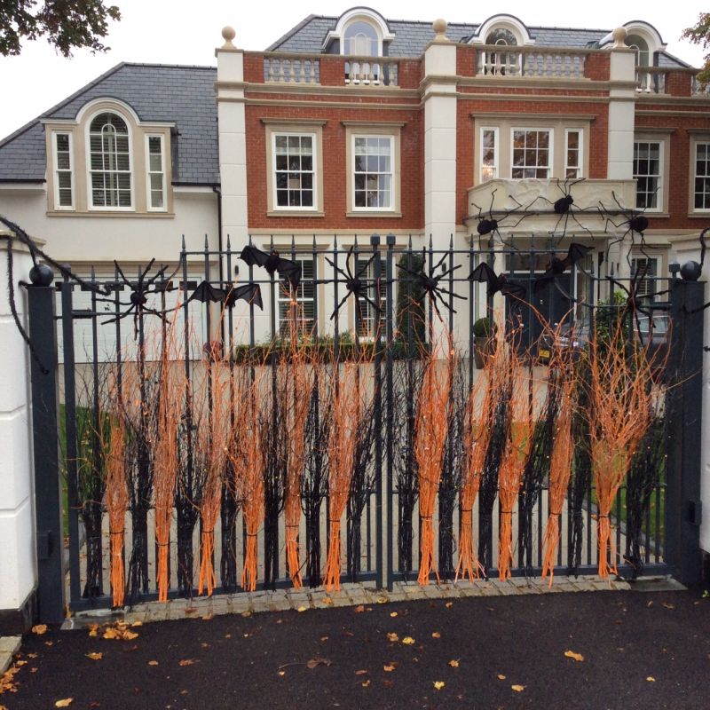 spiders for front gate Halloween decoration