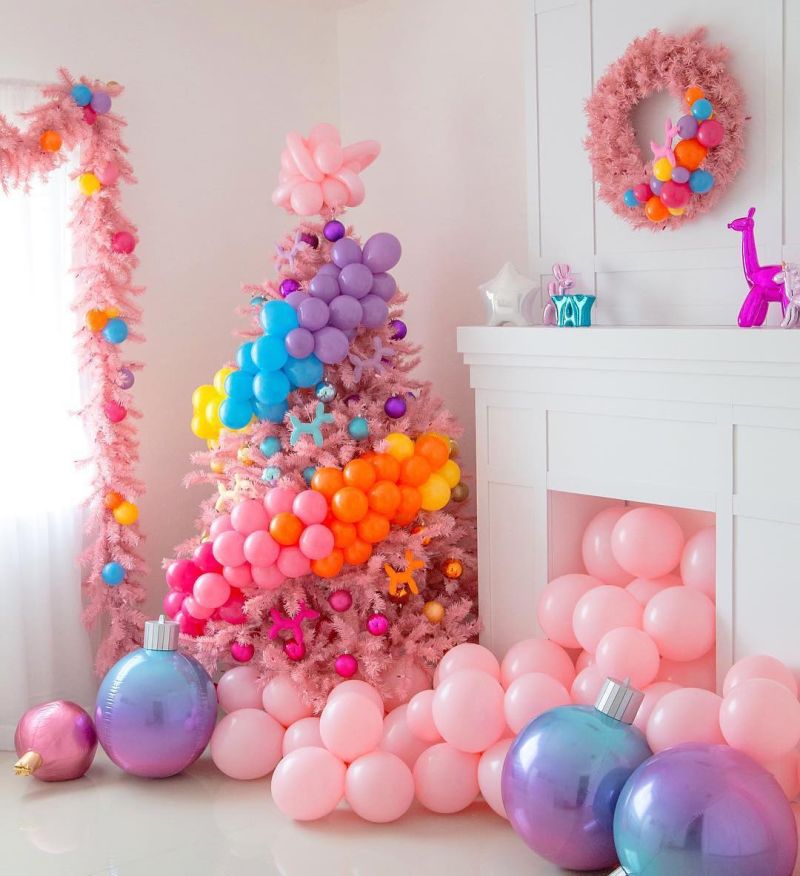 pink Balloon Christmas Trees