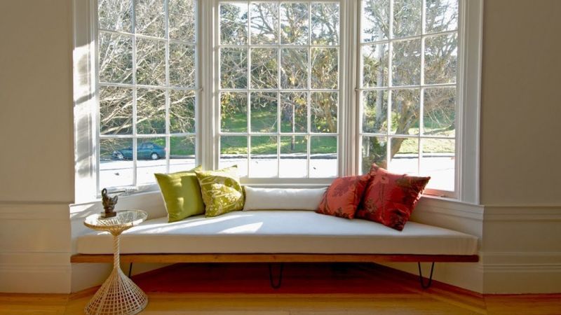 Modern bay window with seating 