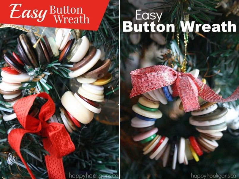 Button Wreath Christmas Tree Ornament