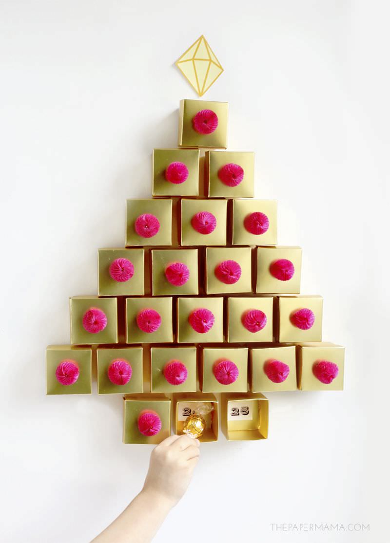 Christmas Tree Advent Calendar with gifts  