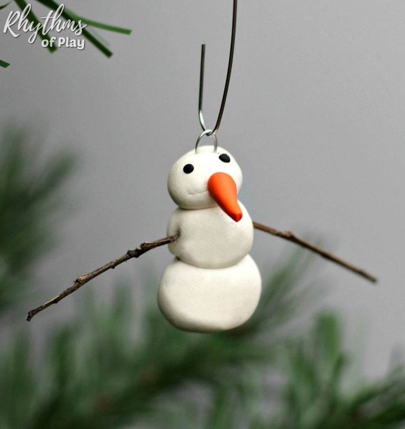 DIY Snowman Christmas tree ornament