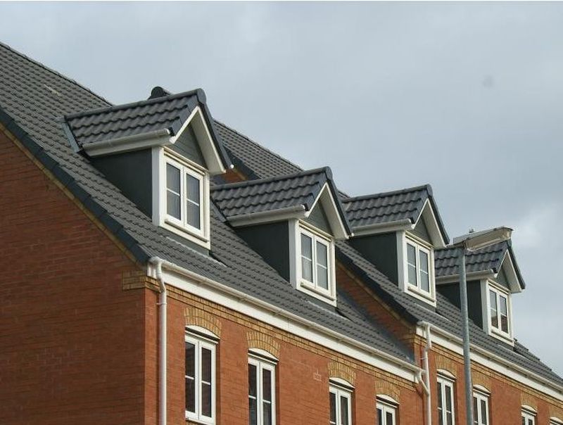 four Dormer windows from outside  