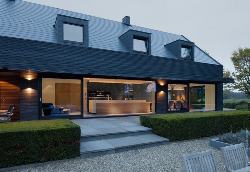 three Dormer windows on roof   