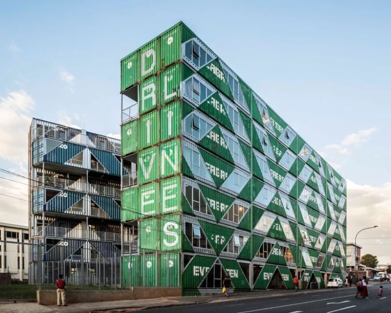 Drivelines Studios in South Africa Comprises of 140 Upcycled Shipping Containers