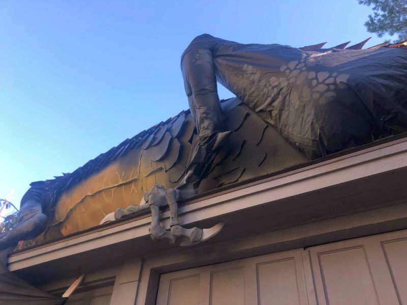 Gigantic Dragon by Tom Saltsman - Outdoor Halloween Decorations