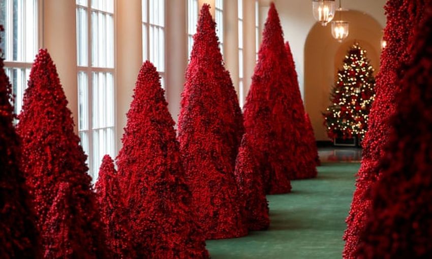 Melania Trump’s Red Christmas Trees