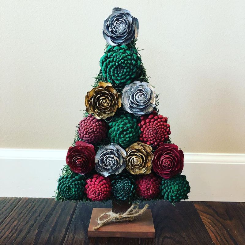 colorful Pinecone Alternative Christmas Tree