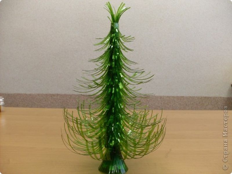 Plastic bottle tabletop Christmas tree
