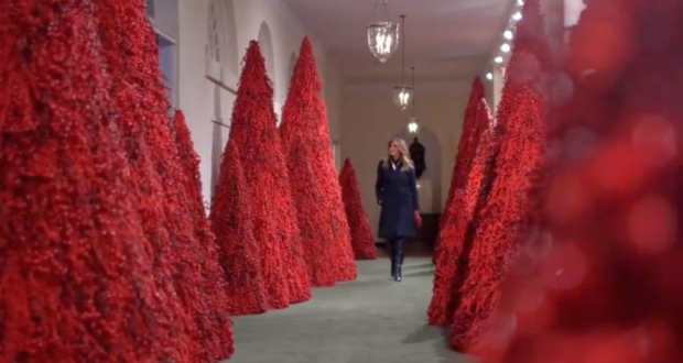 Twitterati Compares Melania Trump’s Red Christmas Trees to 'Handmaid's ...