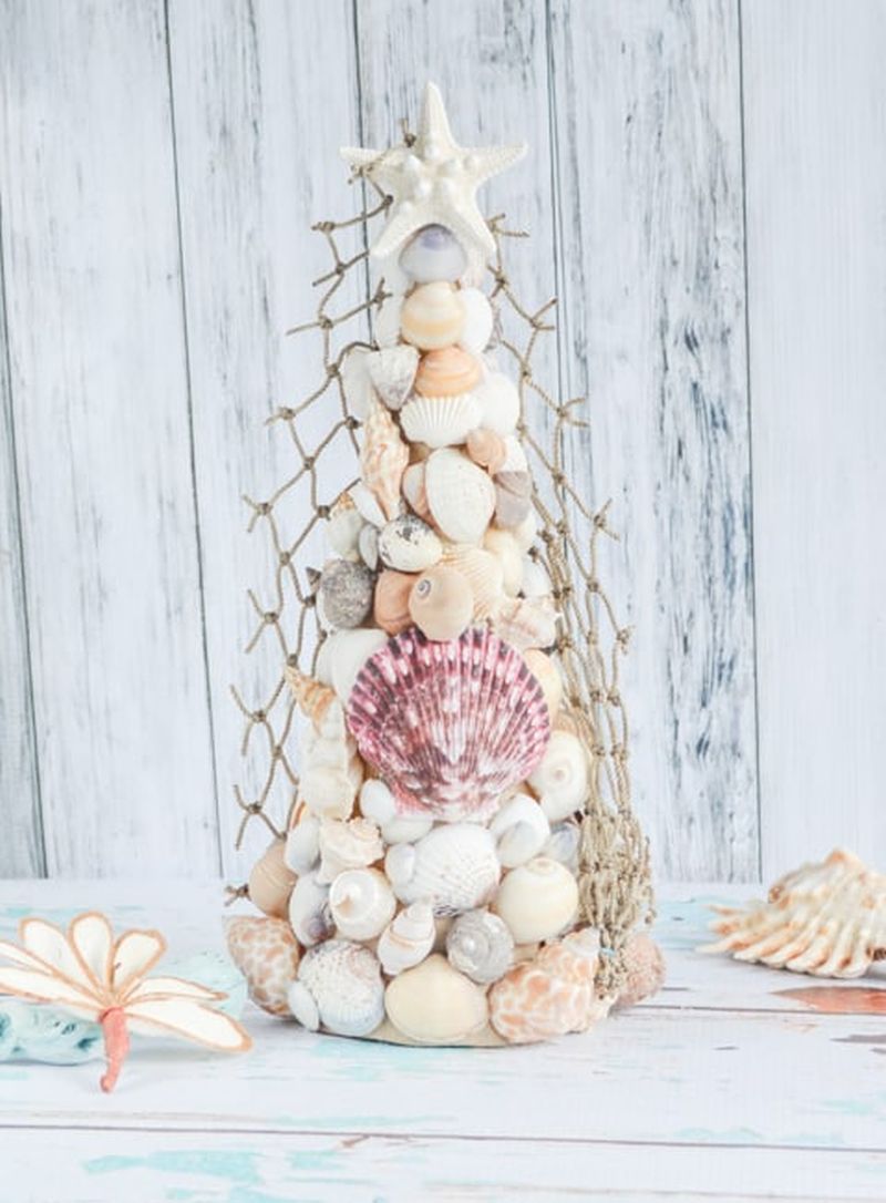 Seashell Christmas Trees for table 