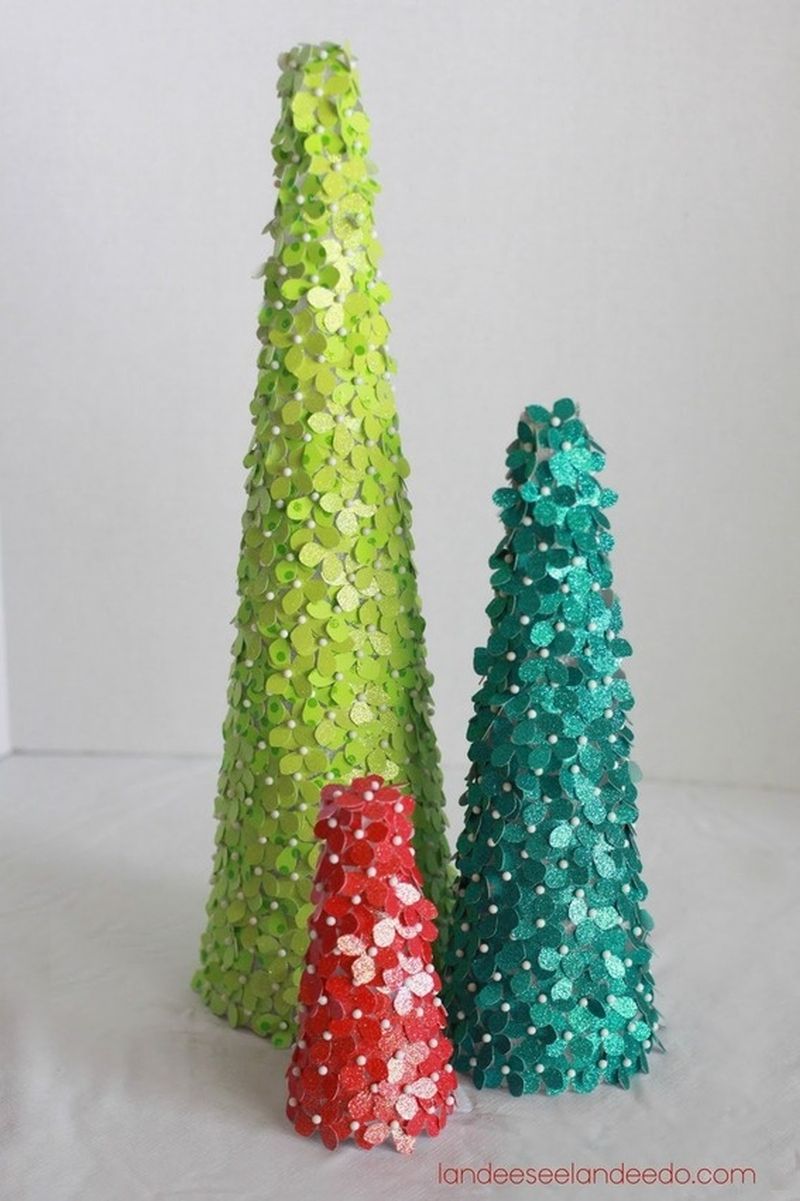 colorful Sequin into Christmas Trees