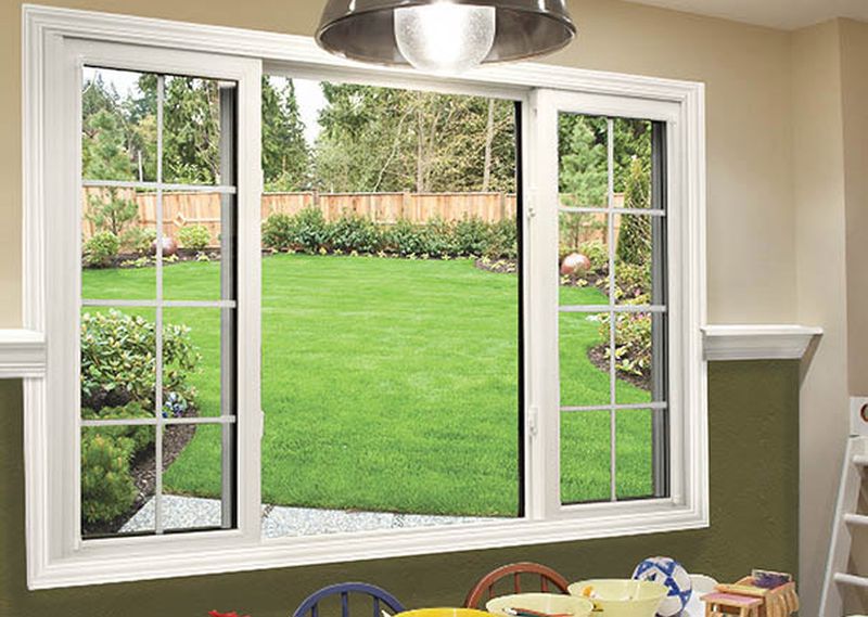 Slider window with garden view  