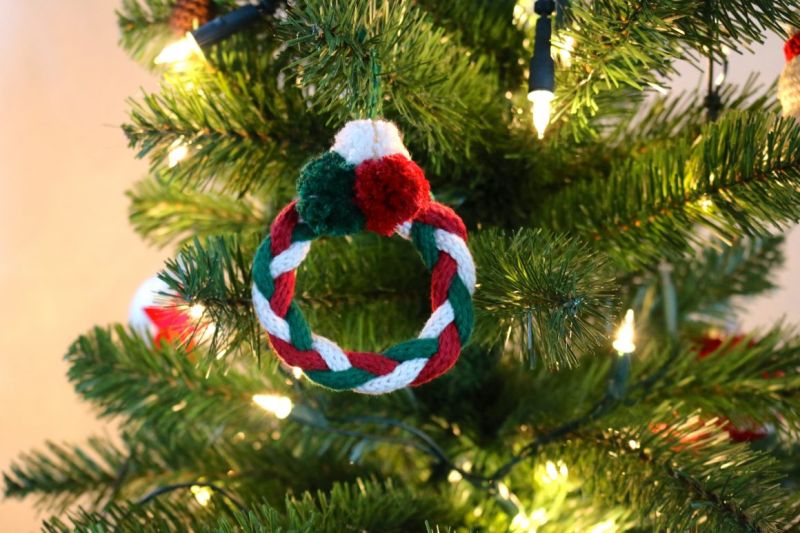 Yarn Christmas tree ornament