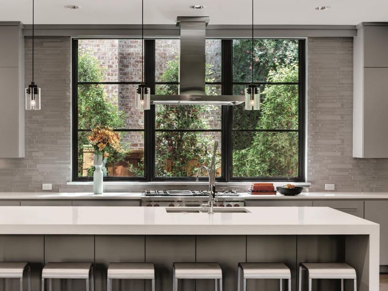 Modern casement windows for kitchen 