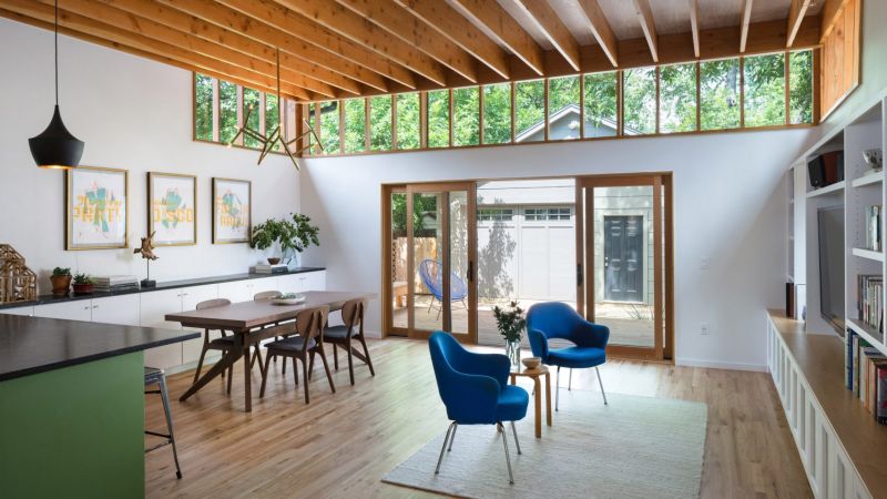 clerestory windows in a cabin 