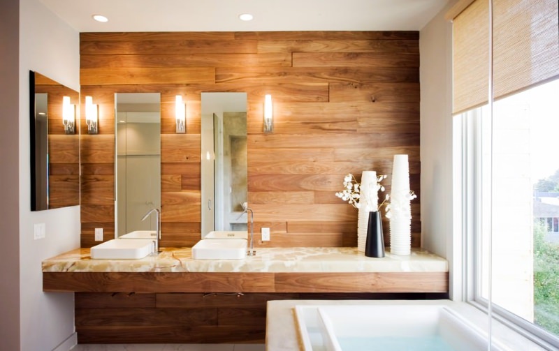 wood bathroom