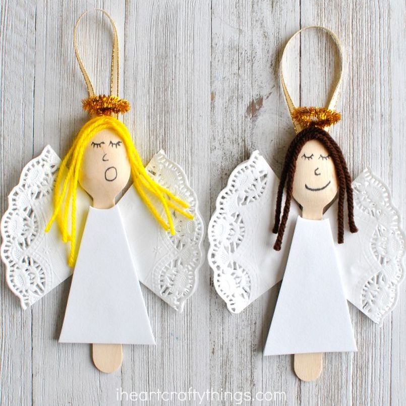 DIY Spoon Angel Ornaments