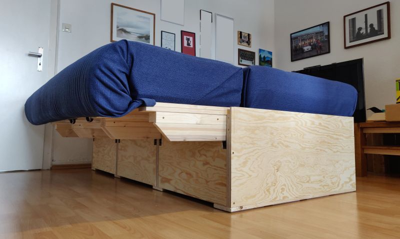 DIY Convertible Sofa Bed with Storage