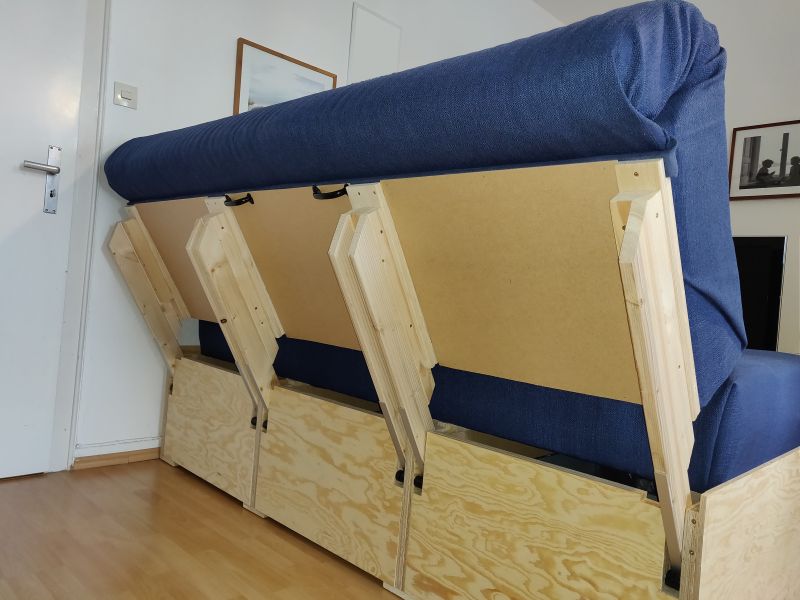 Diy Convertible Sofa Bed With Storage, Diy Plywood Sofa Bed