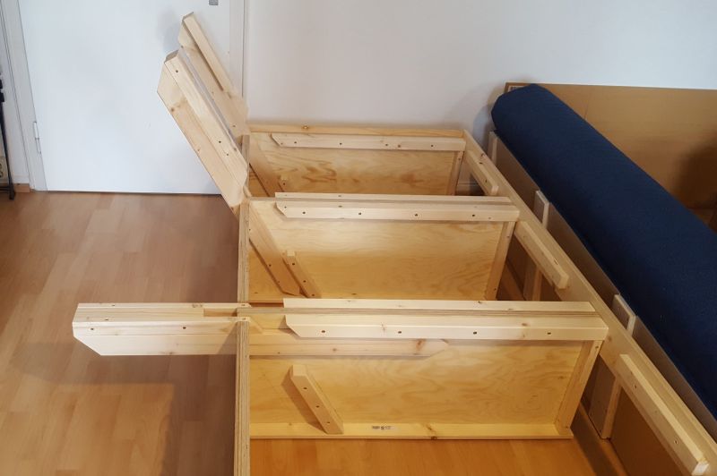 DIY Convertible Sofa Bed with Storage